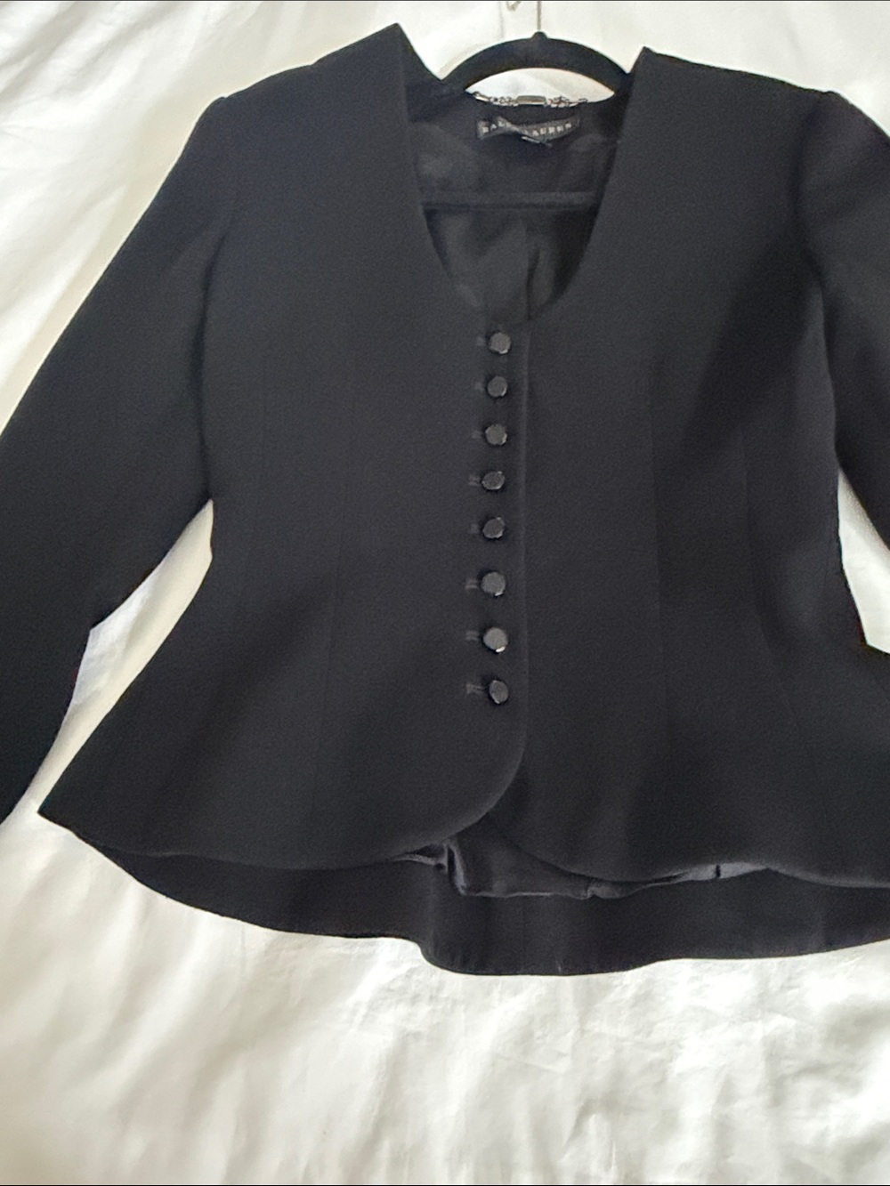Ralph Lauren Black Feminine Button-Front Blazer - Picture 4 of 6
